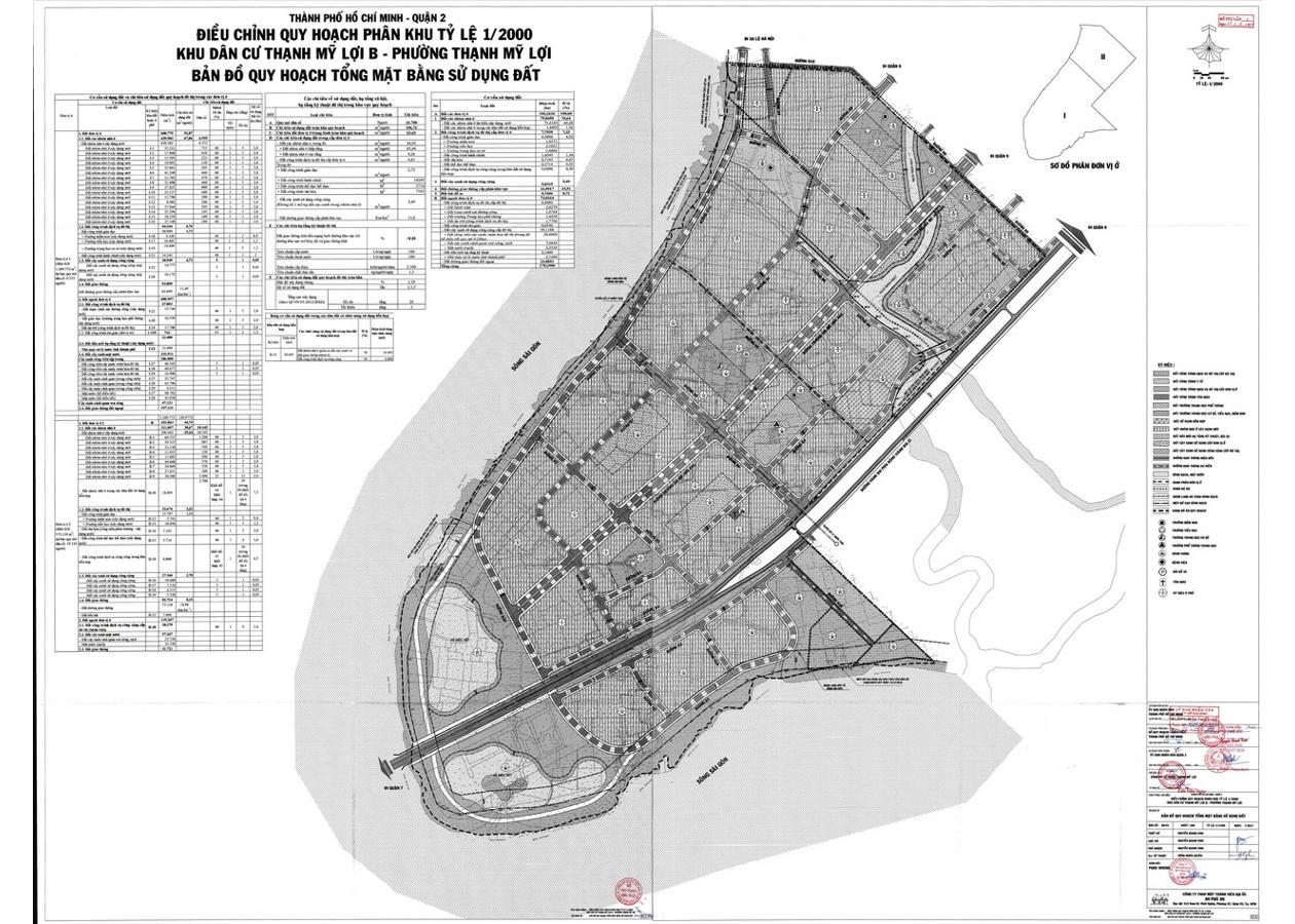 Bản đồ quy hoạch 1/2000 Khu dân cư Thạnh Mỹ Lợi B (khu 178ha), phường Thạnh Mỹ Lợi, Quận 2