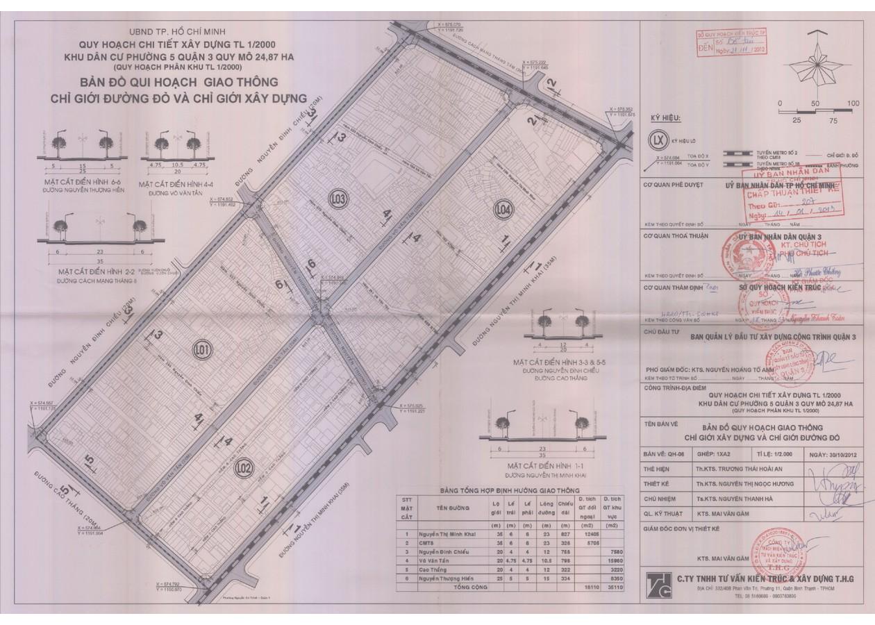 Bản đồ quy hoạch 1/2000 Khu dân cư Phường 5, Quận 3