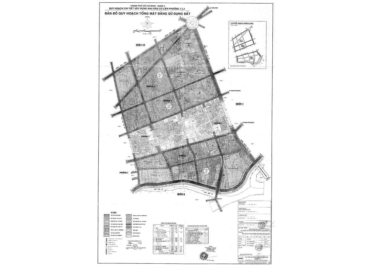 Bản đồ quy hoạch 1/2000 Khu dân cư liên phường 1, 3, 4, Quận 5