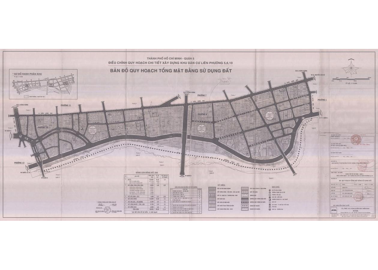 Bản đồ quy hoạch 1/2000 Khu dân cư liên phường 5, 6, 10, Quận 5