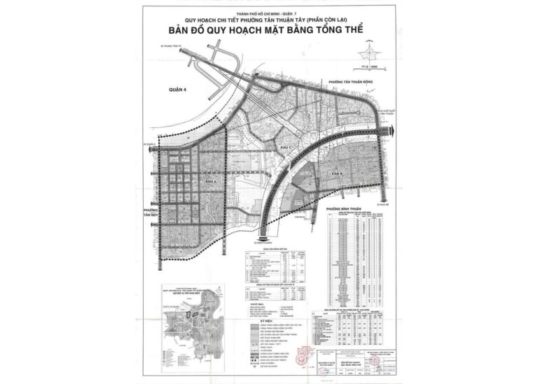 Bản đồ quy hoạch 1/2000 Khu dân cư A & B phường Tân Thuận Tây