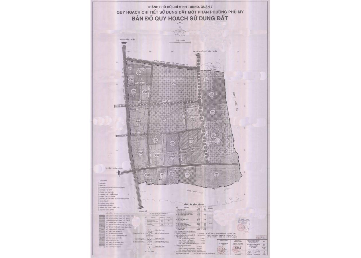 Bản đồ quy hoạch 1/2000 Khu dân cư phía Đông phường Phú Mỹ, Quận 7