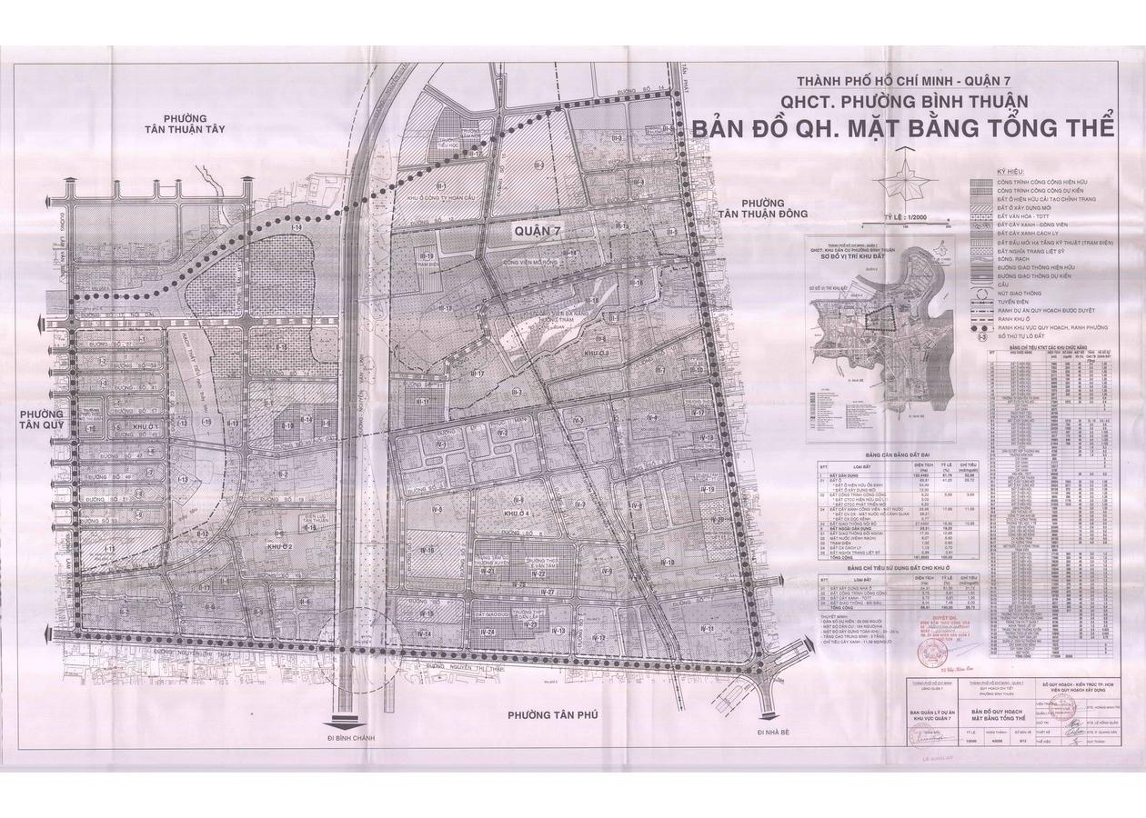 Bản đồ quy hoạch 1/2000 Khu dân cư phường Bình Thuận, Quận 7