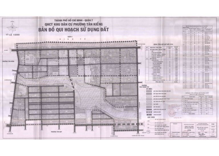 Bản đồ quy hoạch 1/2000 Khu dân cư phường Tân Kiểng