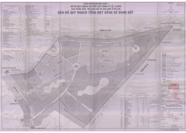 Bản đồ quy hoạch 1/2000 Khu công viên mũi Đèn Đỏ và khu nhà ở đô thị