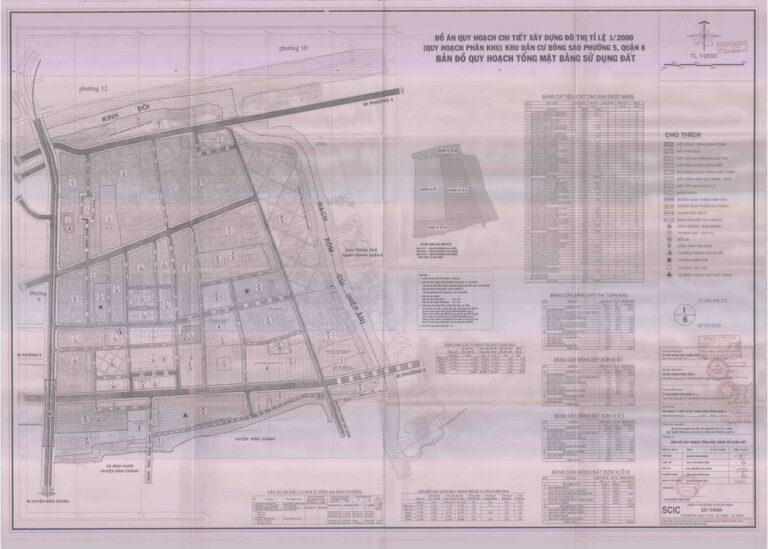Bản đồ quy hoạch 1/2000 Khu dân cư Bông Sao - phường 5