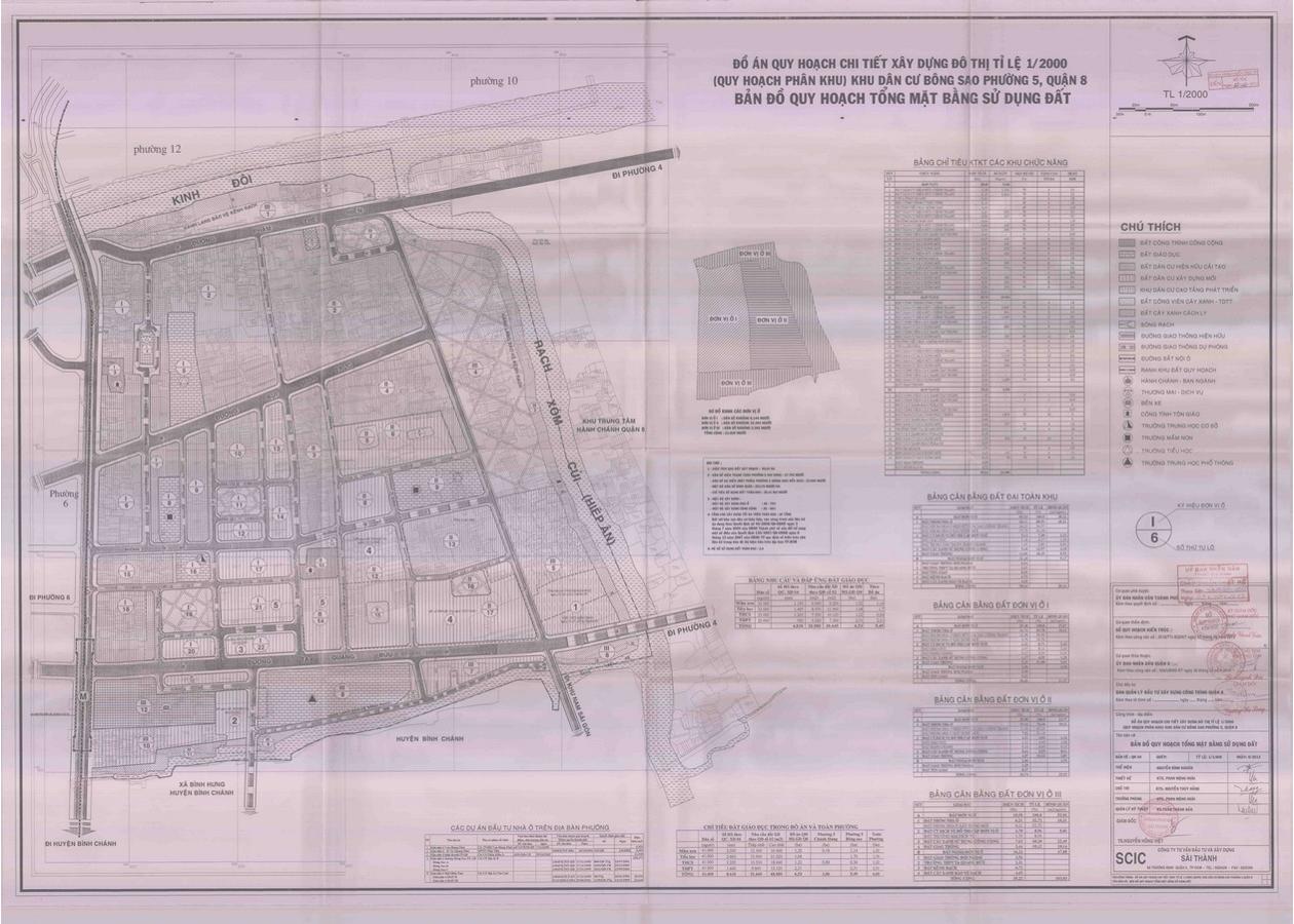 Bản đồ quy hoạch 1/2000 Khu dân cư Bông Sao - phường 5, Quận 8