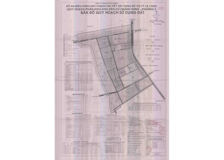 Bản đồ quy hoạch 1/2000 khu dân cư Chánh Hưng - phường 5