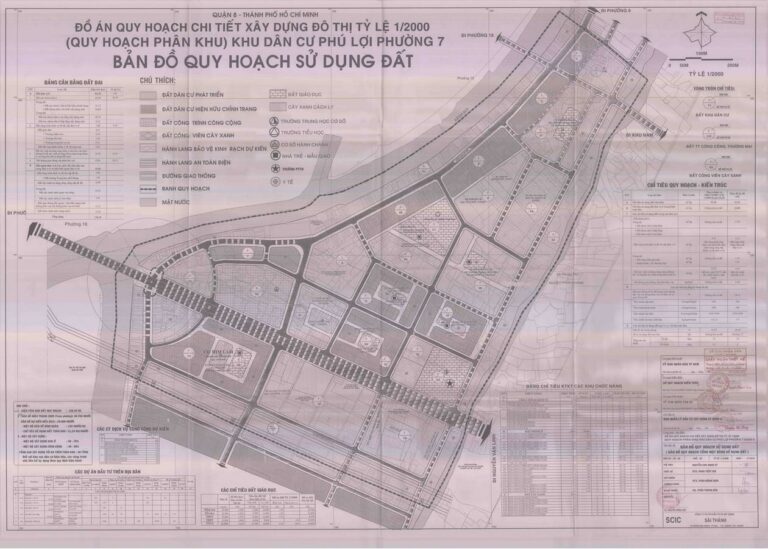 Bản đồ quy hoạch 1/2000 Khu dân cư Phú Lợi phường 7