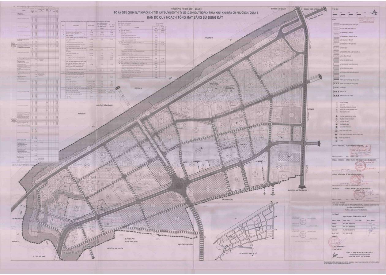 Bản đồ quy hoạch 1/2000 khu dân cư phường 6, Quận 8