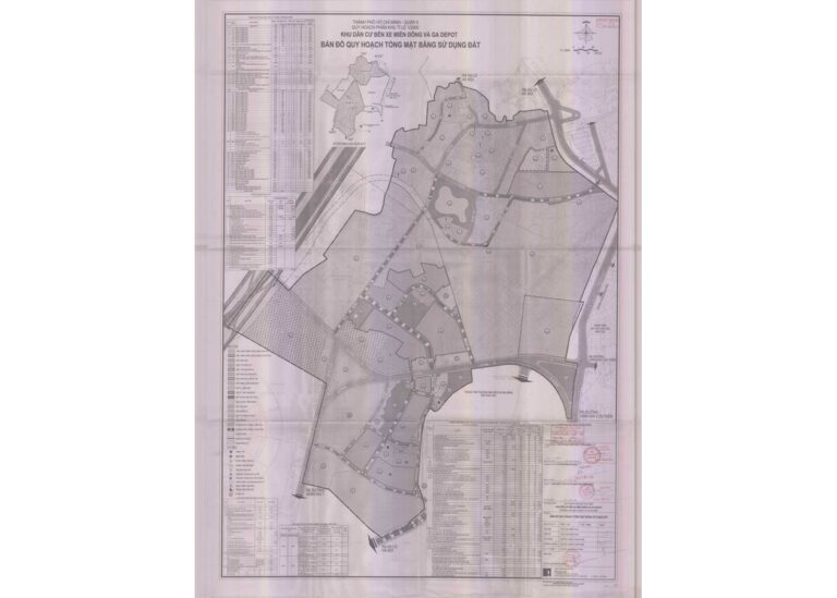 Bản đồ quy hoạch 1/2000 Khu dân cư Bến xe Miền Đông và Ga Depot