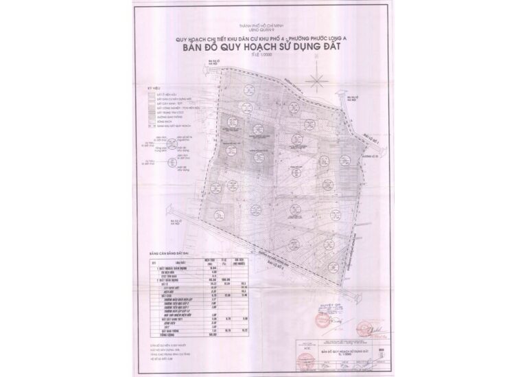 Bản đồ quy hoạch 1/2000 Khu dân cư KP4