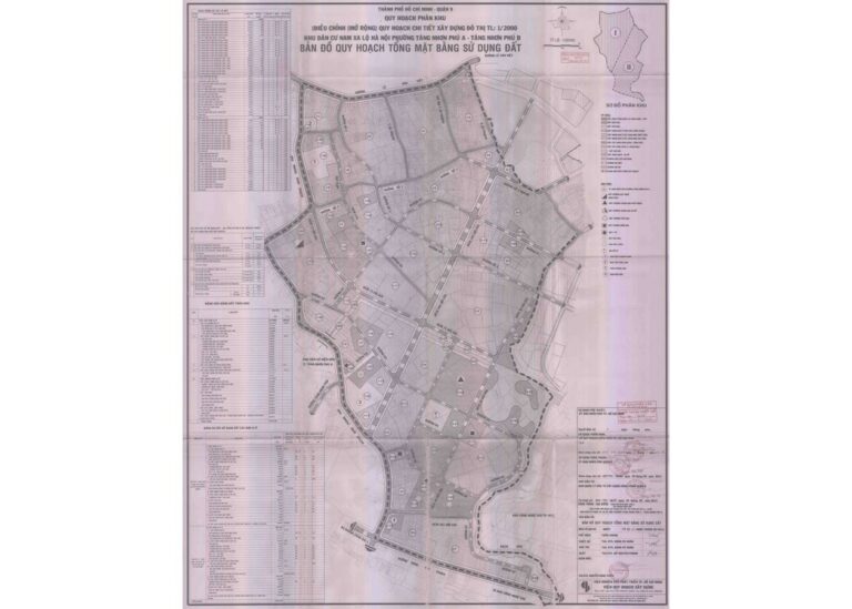 Bản đồ quy hoạch 1/2000 Khu dân cư Nam Xa lộ Hà Nội