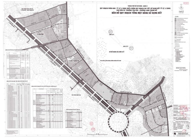 Bản đồ quy hoạch 1/2000 Khu dân cư phường Tân Phú - Long Thạnh Mỹ