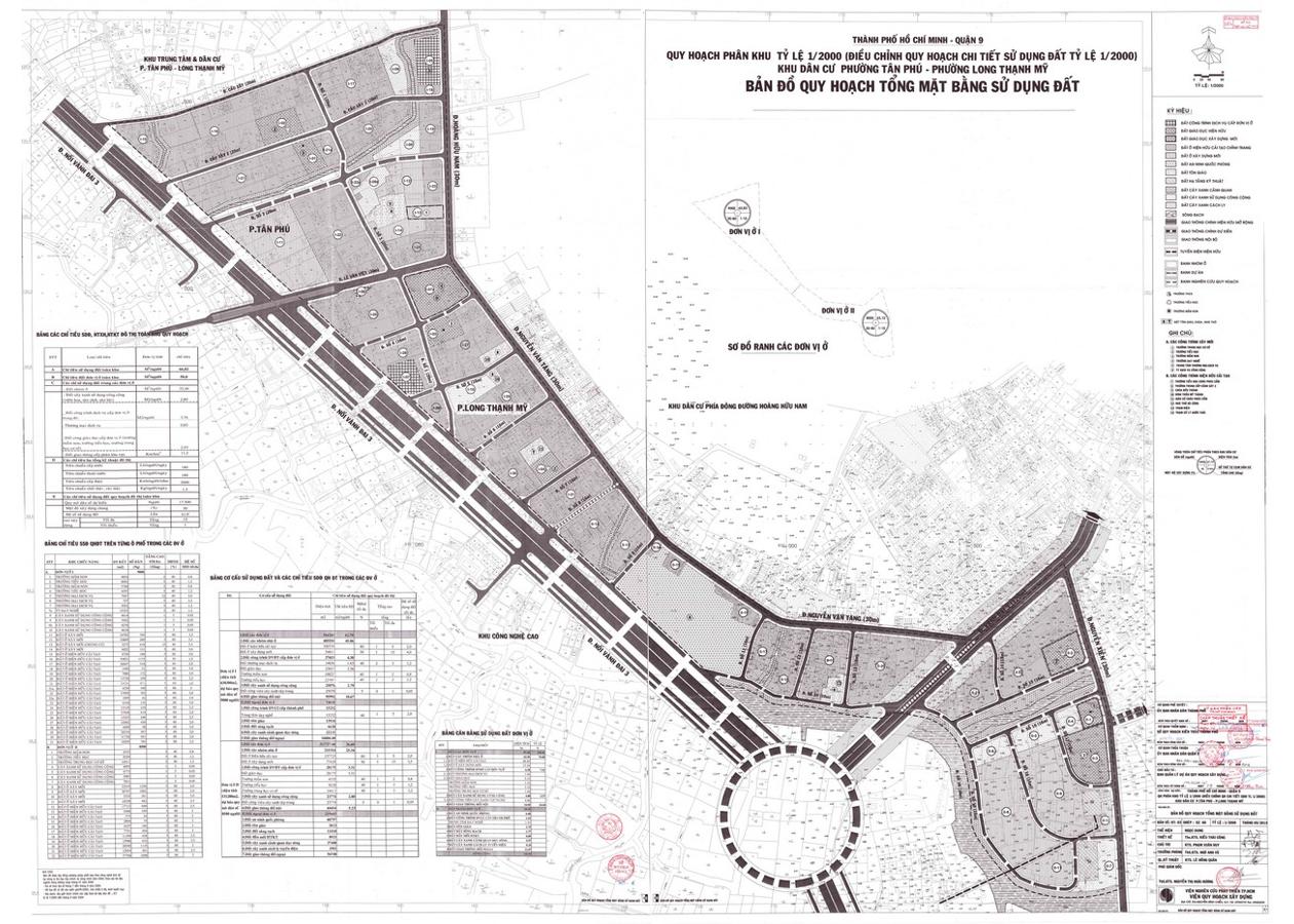 Bản đồ quy hoạch 1/2000 Khu dân cư phường Tân Phú - Long Thạnh Mỹ, Quận 9