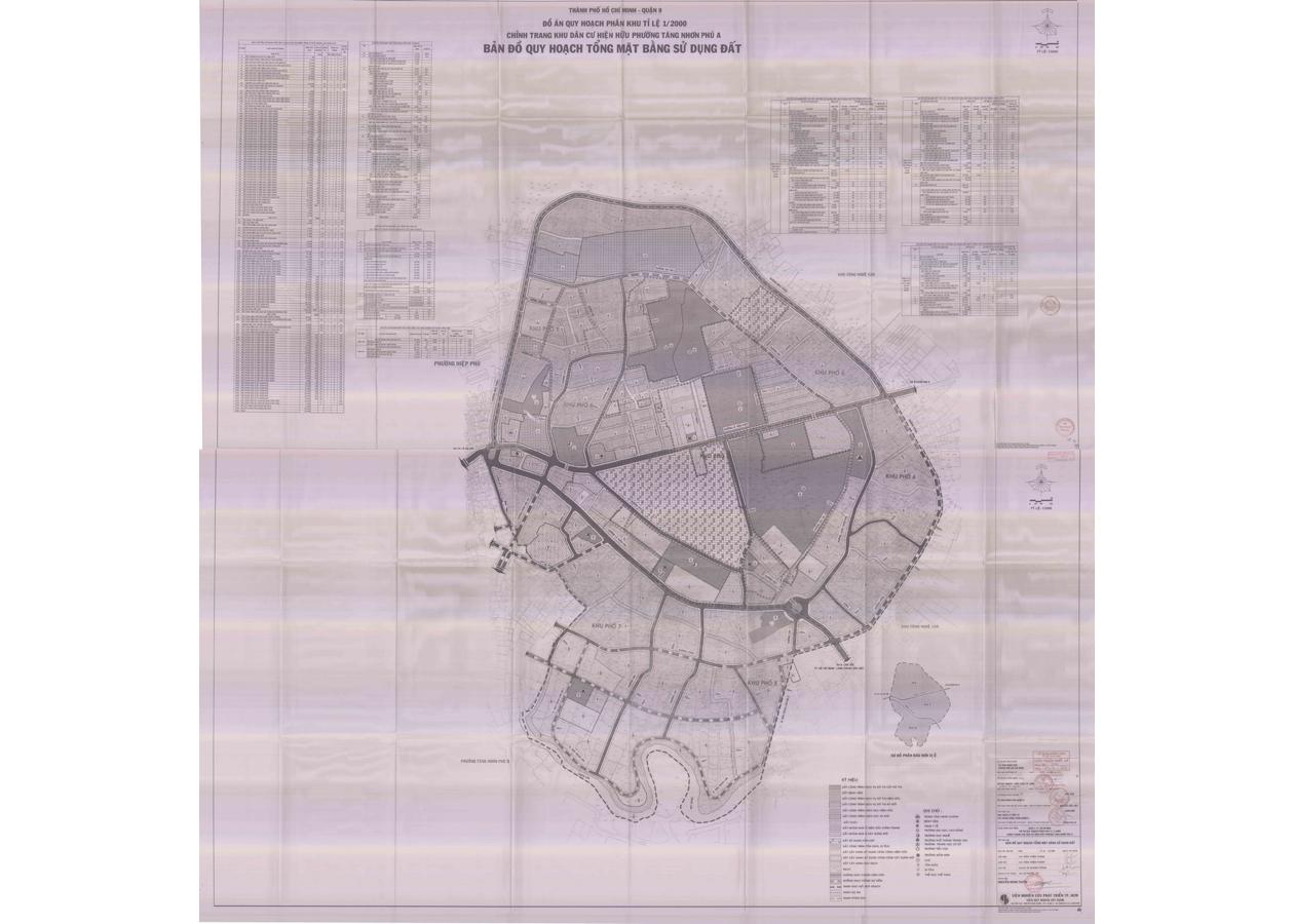 Bản đồ quy hoạch 1/2000 Khu dân cư phường Tăng Nhơn Phú A, Quận 9