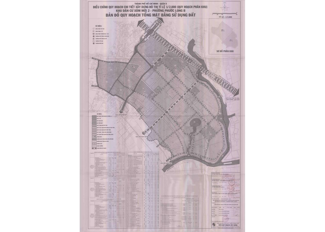 Bản đồ quy hoạch 1/2000 Khu dân cư xóm mới 2 - Phường Phước Long B, Quận 9