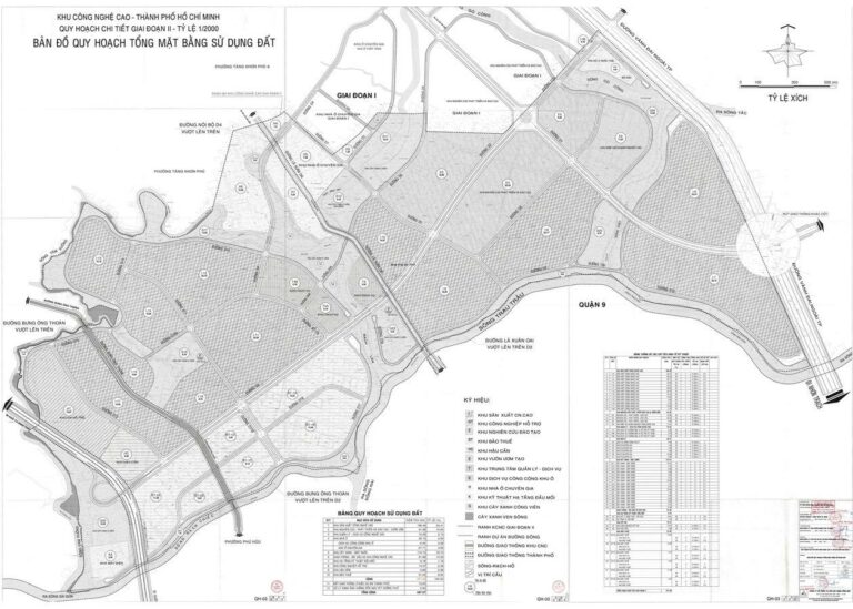 Bản đồ quy hoạch 1/2000 Khu công nghệ cao giai đoạn 2