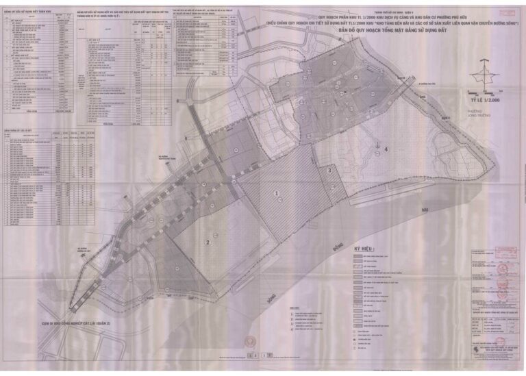 Bản đồ quy hoạch 1/2000 Khu dịch vụ cảng và khu dân cư Phú Hữu