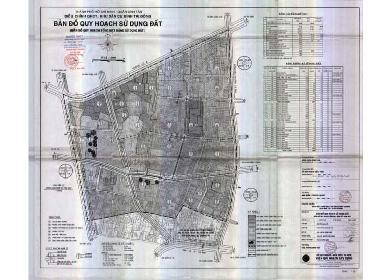 Bản đồ quy hoạch 1/2000 khu dân cư Bình Trị Đông