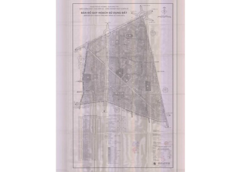 Bản đồ quy hoạch 1/2000 Khu dân cư - công nghiệp Ngã tư Bốn xã