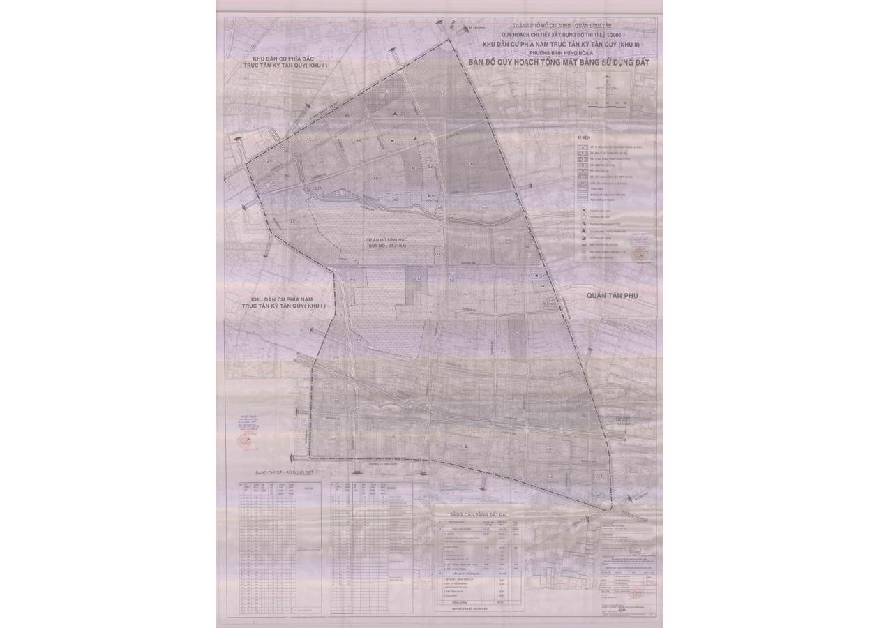 Bản đồ quy hoạch 1/2000 Khu dân cư phía Nam trục Tân Kỳ Tân Quý (Khu 2), Quận Bình Tân