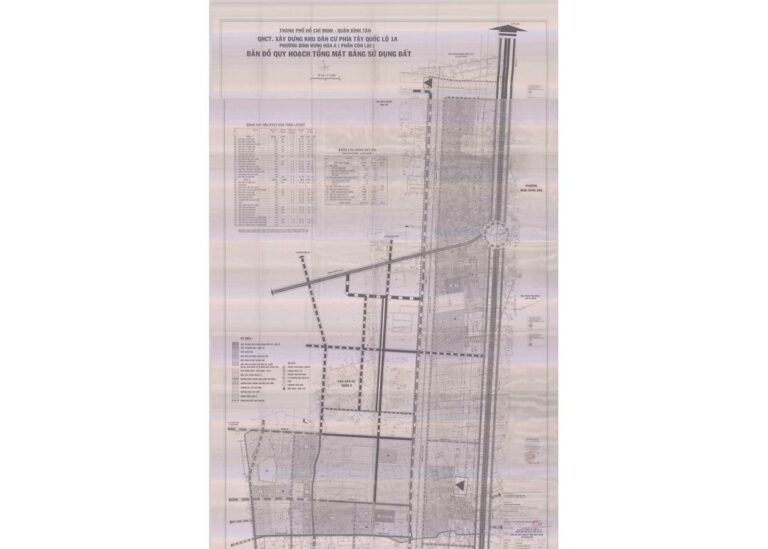 Bản đồ quy hoạch 1/2000 Khu dân cư phía Tây Quốc lộ 1A (Phường Bình Hưng Hòa A - phần còn lại)