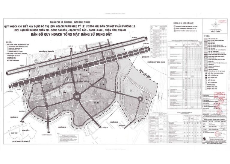 Bản đồ quy hoạch 1/2000 Khu dân cư một phần phường 13