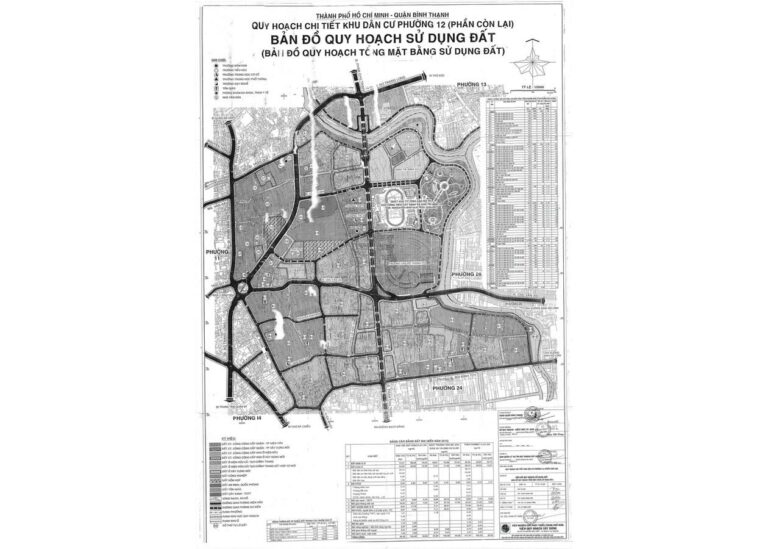 Bản đồ quy hoạch 1/2000 Khu dân cư phường 12 (phần còn lại)