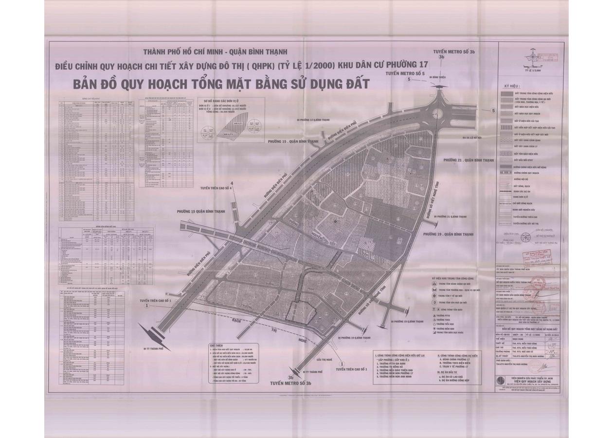 Bản đồ quy hoạch 1/2000 Khu dân cư phường 17, Quận Bình Thạnh