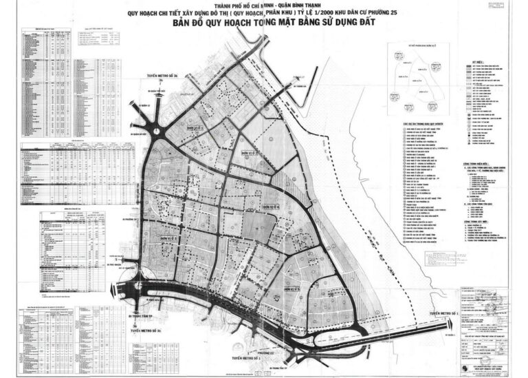 Bản đồ quy hoạch 1/2000 Khu dân cư phường 25