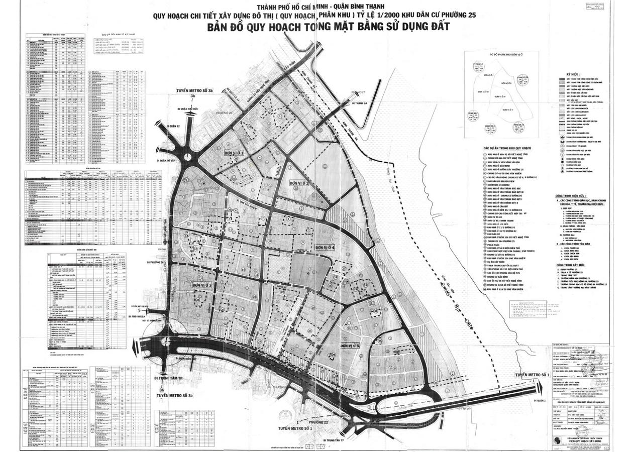 Bản đồ quy hoạch 1/2000 Khu dân cư phường 25, Quận Bình Thạnh