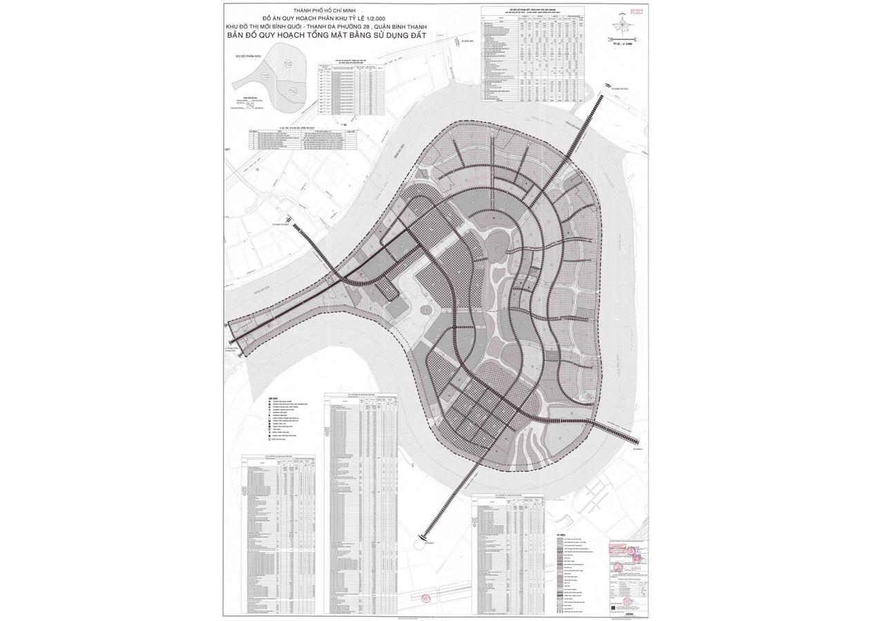 Bản đồ quy hoạch 1/2000 Khu đô thị mới Bình Quới - Thanh Đa, Quận Bình Thạnh