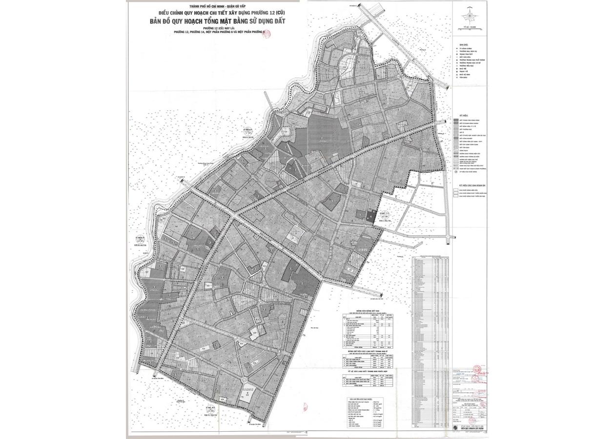 Bản đồ quy hoạch 1/2000 Khu dân cư một phần phường 8, một phần phường 9, phường 12 và phường 14, Quận Gò Vấp