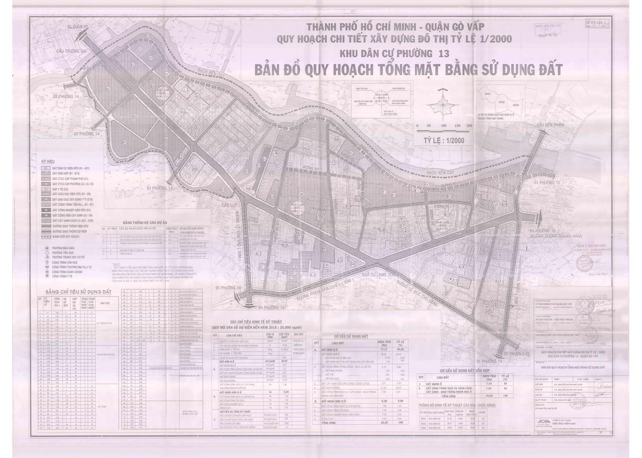 Bản đồ quy hoạch 1/2000 Khu dân cư phường 13, Quận Gò Vấp