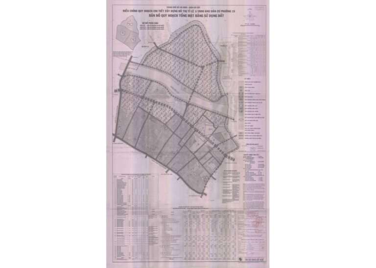 Bản đồ quy hoạch 1/2000 Khu dân cư phường 15