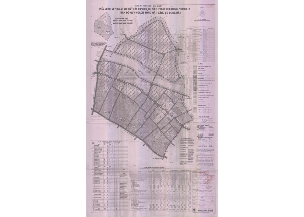 Bản đồ quy hoạch 1/2000 Khu dân cư phường 15, Quận Gò Vấp