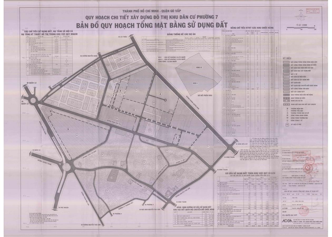 Bản đồ quy hoạch 1/2000 Khu dân cư Phường 7, Quận Gò Vấp