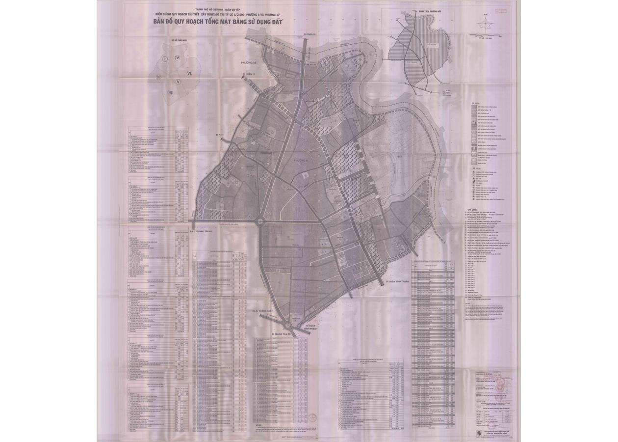 Bản đồ quy hoạch 1/2000 quy hoạch chi tiết xây dựng đô thị phường 6 và phường 17, Quận Gò Vấp