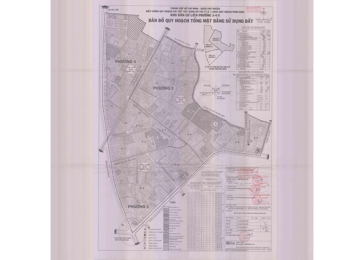 Bản đồ quy hoạch 1/2000 Khu dân cư liên phường 3 - 4 - 5, Quận Phú Nhuận