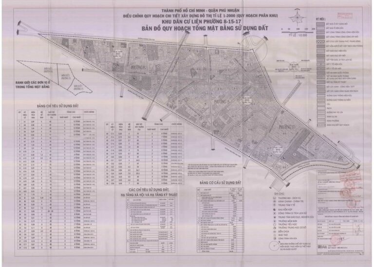 Bản đồ quy hoạch 1/2000 Khu dân cư liên phường 8 - 15 - 17