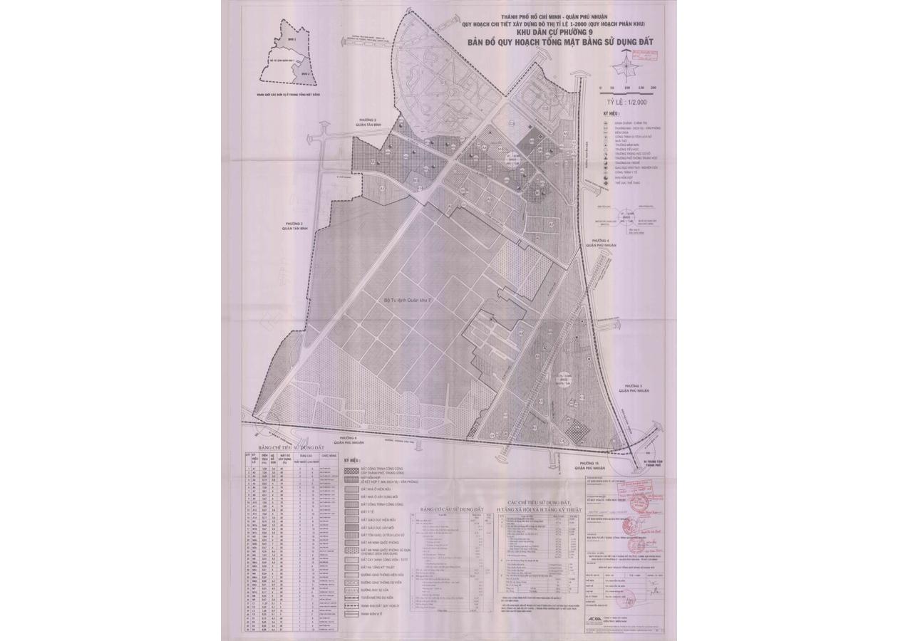 Bản đồ quy hoạch 1/2000 Khu dân cư phường 9, Quận Phú Nhuận