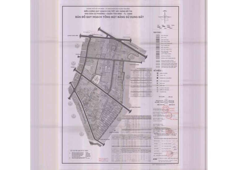 Bản đồ quy hoạch 1/2000 Khu dân cư Phường 1