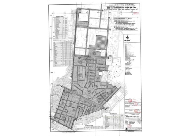 Bản đồ quy hoạch 1/2000 Khu dân cư Phường 12