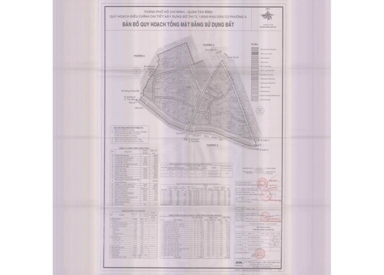 Bản đồ quy hoạch 1/2000 Khu dân cư Phường 3