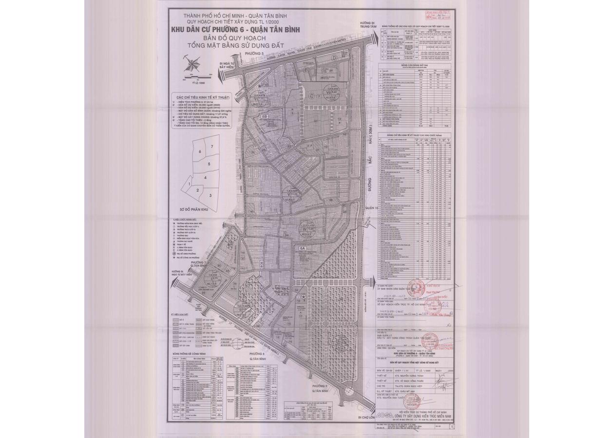 Bản đồ quy hoạch 1/2000 Khu dân cư phường 6, Quận Tân Bình