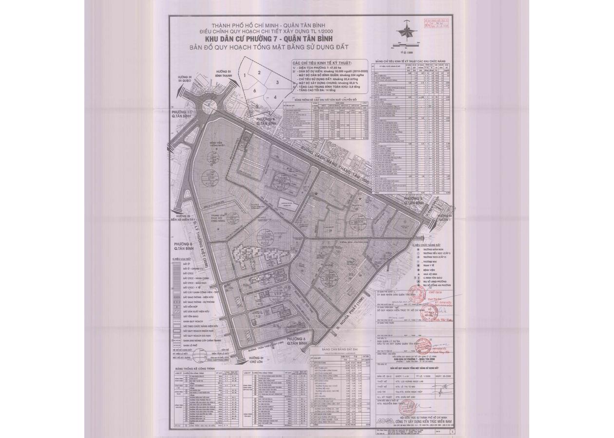 Bản đồ quy hoạch 1/2000 Khu dân cư Phường 7, Quận Tân Bình