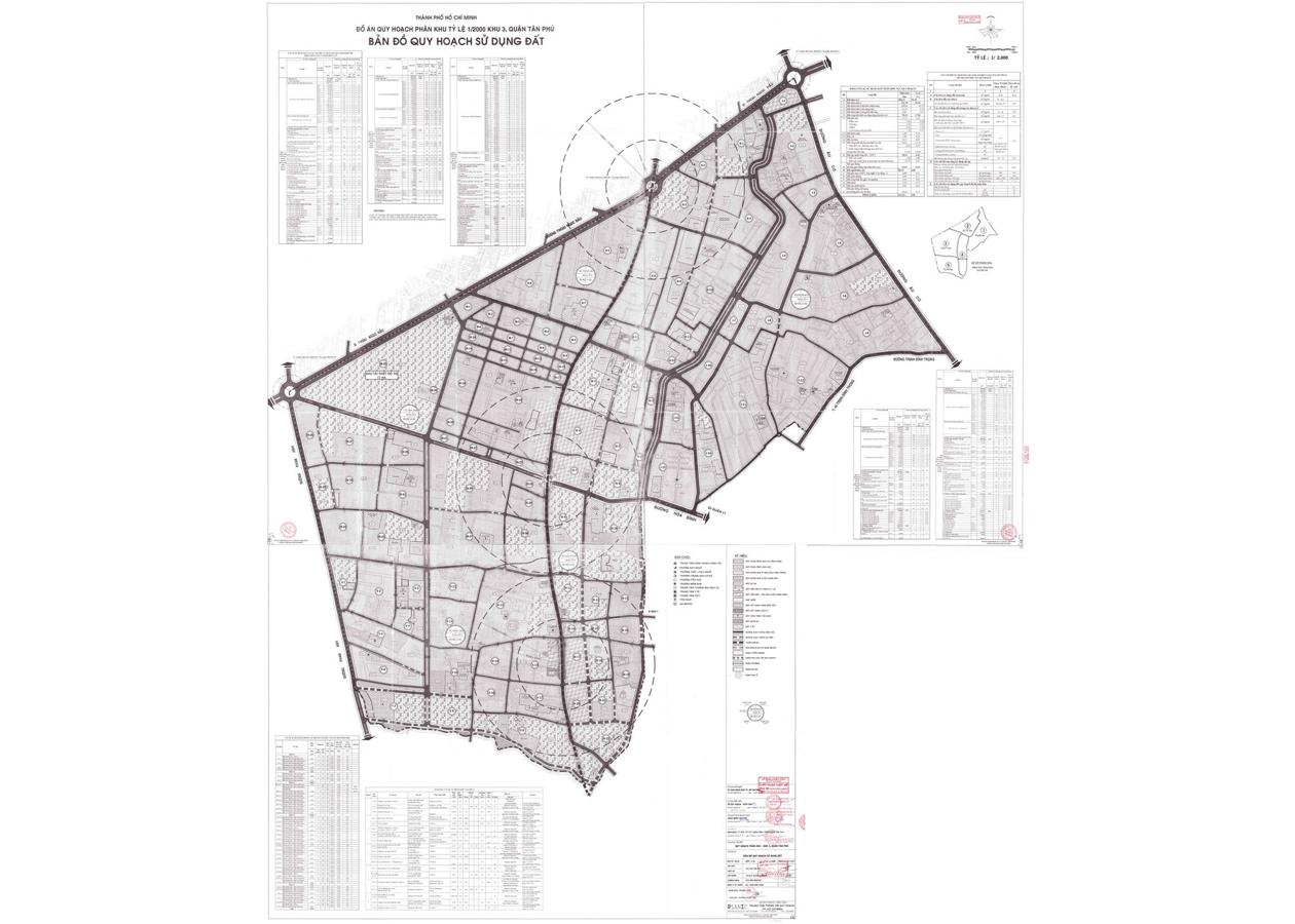 Bản đồ quy hoạch 1/2000 Khu 3 quận Tân Phú, Quận Tân Phú