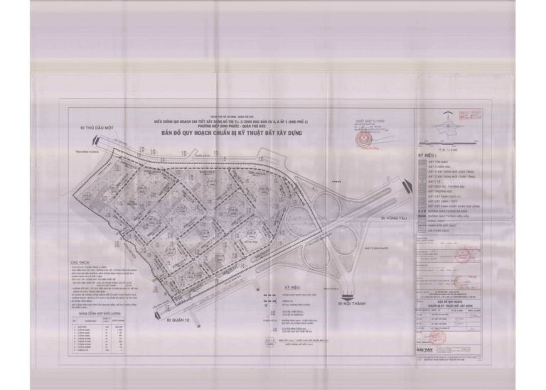Bản đồ quy hoạch 1/2000 Khu dân cư A
