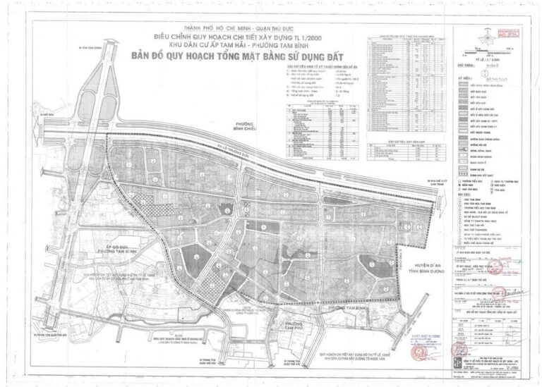Bản đồ quy hoạch 1/2000 Khu dân cư ấp Tam Hải - phường Tam Bình